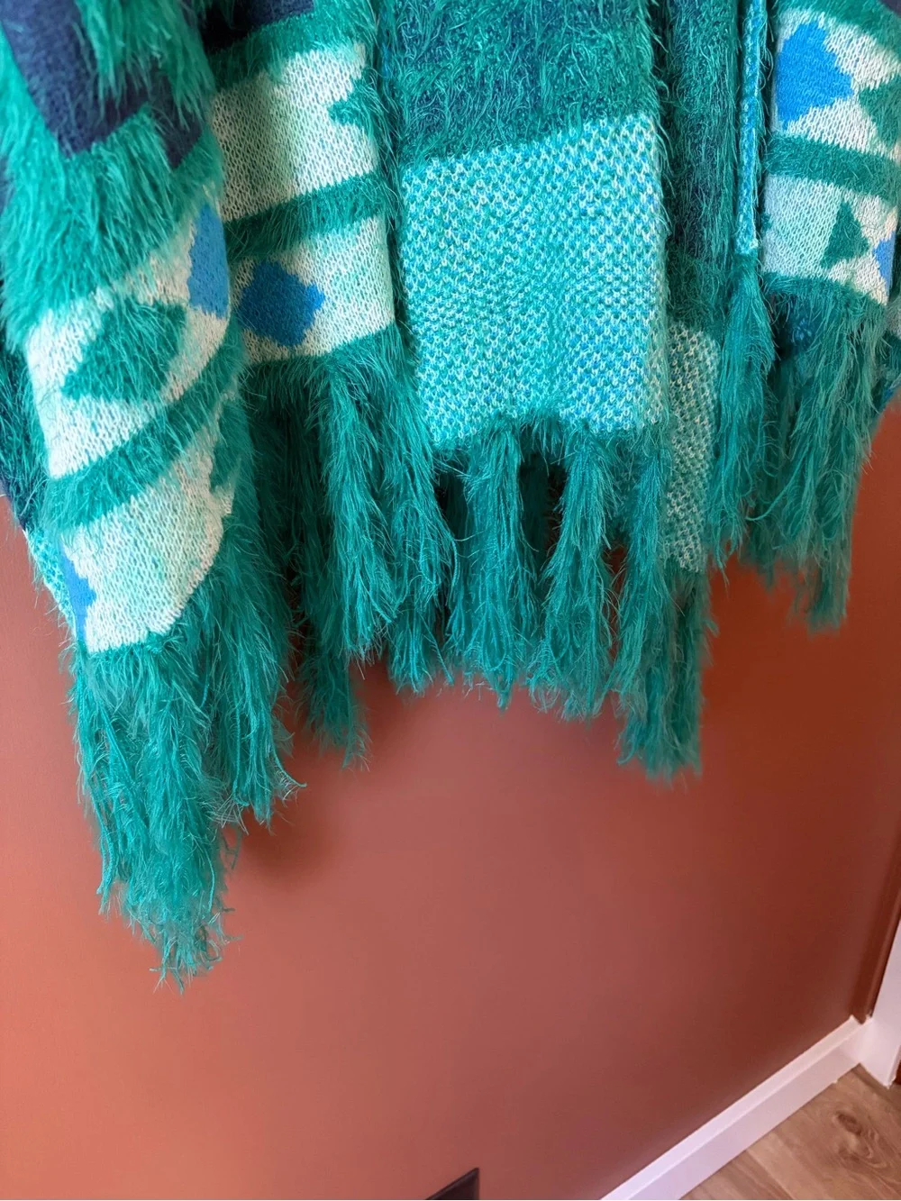 Free People Boho Aztec Print Fringe Kimono Cardigan — One Size — Gently Used